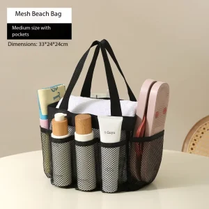 Mesh Non water Accumulation Beach Bag Big Bag With Inner Layer Compartment Foldable Handbag Sports Swim Gym Storage Bag
