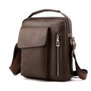 Messenger Bags for Men PU Leather Waterproof Office Business Briefcase Casual Sports Single Shoulder Bag Travel Crossbody Bag