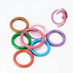 Metal Circular Ring Inner Diameter 25mm 27mm Multi Size Stoving Varnish Colours Zinc Alloy Open Spring O Ring Key Chain