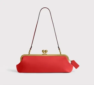 Metal Clip Vintage Clutch Bag Elegant Women Single Shoulder Underarm Handbag