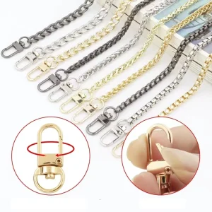 Metal Handbag Chains for Bags Accessories Purse Shoulder Handbag Chain Curb Black Metal Lady Chains Bag