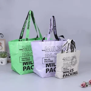 Miles Custom Printed Eco Friendly Recyclable Polypropylene Tote Bag Grocery TNT PP Laminated pp Woven Shopping Bag
