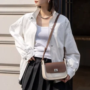Mini Bag Cowhide Leather Shoulder Crossbody Fashion Saddle Handbags for Women