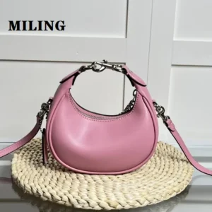Mini Saddle-shaped Crossbody Bag Ladies Evening Clutch Handbag Fashion Half Moon Zip Lightweight Removable Shoulder Strap