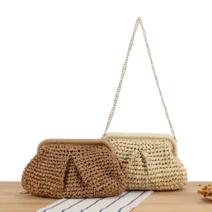 Mini Shell Chain Customized Size Summer Beach Woven Casual Hand Women Straw Bag