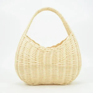 Mini Vintage Straw Bag Large Capacity Handmade Shoulder Bag Waterproof Cotton Lining Customizable Shopping Gift Summer Beach