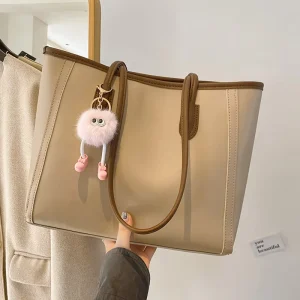 Minimalist Fashion Texture PU Zipper Handbag Summer New All Match Korean Style Shoulder Underarm Elegant Tote Winter Spring