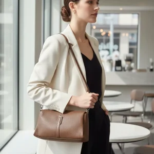 Minimalist Genuine Leather Vintage Luxury Soft Cowhide Women’s Underarm Bag Modern Designer Small Crossbody Purse