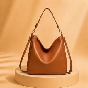 Minimalist Hobo Bag Women Large Capacity Shoulder Bag PU Leather Slouchy Handbag Crossbody Bag