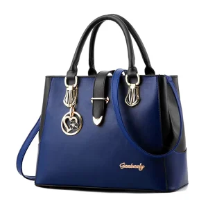 Minimalist Ladies Custom Made Big Mixed Navy Blue Tote Women Hand Bags with logo