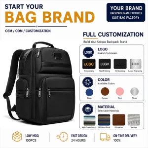 Modern Design 15.6 Inch Laptop Backpack Waterproof Men Oxford Business Rucksack Minimalist Slim Travel Backpack for College