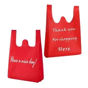 Multi Colored Reusable Shopping Tote Bag HA Brand HA051 Model Shoulder Handle Non Woven Vest Bags for Shopping Recyclable