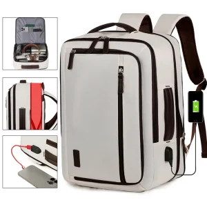 Multi Functional Casual Unisex Waterproof Oxford Laptop Backpack USB Expandable Business Travel Computer Student Bag