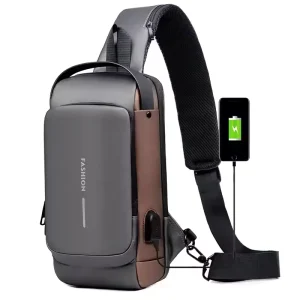Multi function Combination Lock Chest Bag Waterproof Anti theft Leisure Crossbody Single Shoulder USB for Men Women