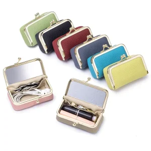 Multi-functional Small Storage Bags Genuine Leather Lipstick Case Coin Purse Headphone Bag Jewelry Organizer
