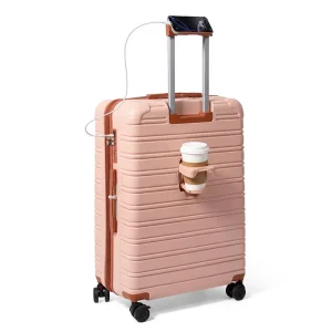 Multifunction Hard Suitcase Luggage Set with Cup Phone Holders USB Charger Expandable Travel Trolley Bags Carry on Luggage