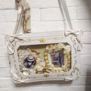 Multifunctional Cream Yellow School Bag for Girls Cute Pin Display Convertible Shoulder Bag Ita Bag Backpack Purse