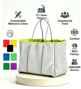 Multipurpose Gym Beach Bag Water Resistant Extra Large Neoprene Shopping Handbag Summer Beach Tote Bag for Women