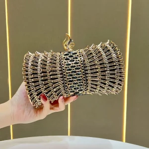 NFS New Diamond encrusted Polyester Banquet Dress Clutch Bag European American Vintage Fashion Handbag Crossbody Bag