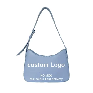 NO MOQ Custom Logo for Women Handbags and Purses Sac a Main Pu Leather Clutch Bags for Women Cute Hobo Shoulder Purse Bag