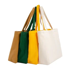 Natural Color Cotton Tote Bags Packaging Promotional Bags Cotton Canvas 12oz Custom logo Girls Women Shopping Tote Bags