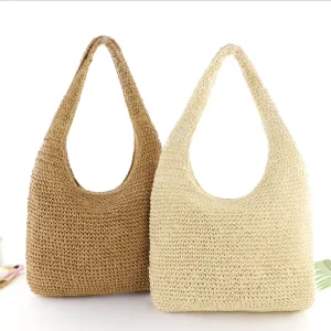 Natural Extra Large Tote Straw Bag HandWoven Summer Beach Bali Paper Straw Bag