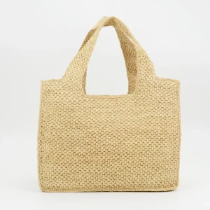 Natural Raffia Solid Color Tote Custom Design Large Capacity Straw Bag Portable Open Closure Waterproof Summer Spring Autumn Use