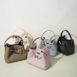 New Arrival Fashionable Genuine Leather Niche Retro Versatile Crossbody Early Spring Trendy Korean Bucket Bag