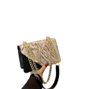 New Arrival High End Woman’s Square Handbag Purse Contrasting Color Chain Shoulder Bag Button Summer Popular Candy Fashion