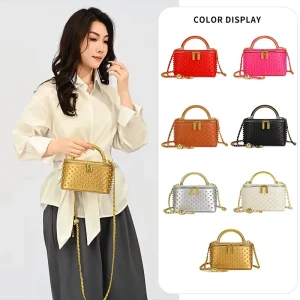 New Arrival Korean Style Trendy Quilted Box Bag Ladies Designer Purse Top Handle Handbags Women’s Chain Shoulder Bag