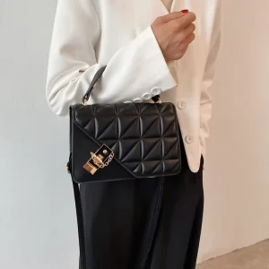 New Arrival Trendy Women’s Mini PVC Waterproof Handbag Chain Shoulder Strap Fashionable Lock Zipper Outdoor Winter Spring