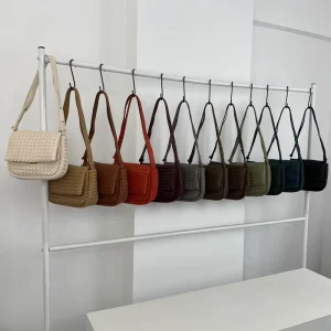 New Arrival Womens PU Handwoven Zip Closure Underarm Bag High-End Versatile Retro Handbag/Shoulder Bag
