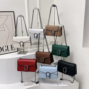 New Arrivals Fashion Ladies Handbags Crossboy Shoulder Chain Messenger Vegan Leather Purse Square Bags Women