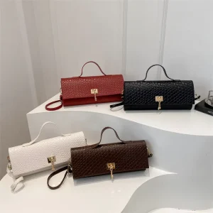 New Arrivals Trendy Shoulder Bags for Women Sac Ladies Luxury Handbags Colorful Braided Long Hand Clutch Bags