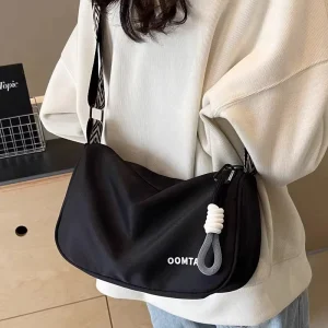 New Casual High End Crossbody Bag with Wide Shoulder Strap Versatile Simple Commuting for Women and Men