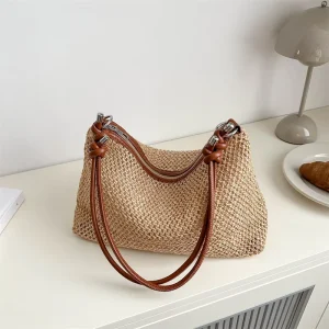 New Casual Straw Bags Summer Shopping Paper Straw Bag Custom logo Designer Women Straw Bags