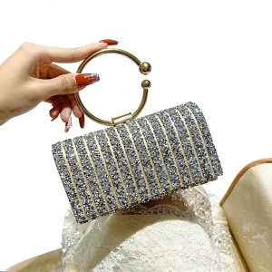 New Cross border Evening Clutch Crossbody Bag for Women Wedding Party High end Elegant Handbag with Diamond Rhinestone Polyester