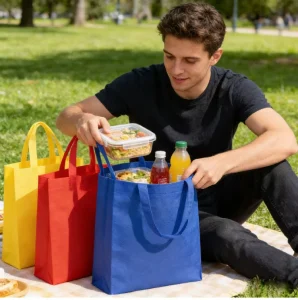 New Custom Logo Eco Friendly Handheld Gift Tote Bag Recyclable Eco Friendly Supermarket Shopping Packaging Fabric Non Woven Bags
