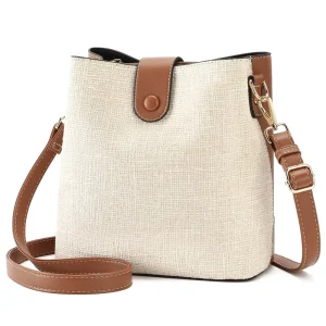 New Custom PU Leather Women High-end Shoulder Crossbody Style Handbag Bucket Bag