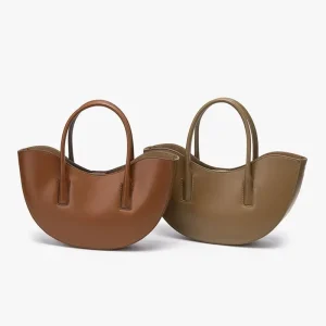 New Design Fashion Mini Shopping Bag Shoulder Handbags Women Half Moon Hand Bag Vegan PU Leather Crossbody Bag with Wallet