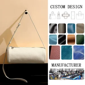 New Design Fashion Soft Summer Women’s Large Genuine Leather Cylindrical Single Strap Portable Shoulder Bags