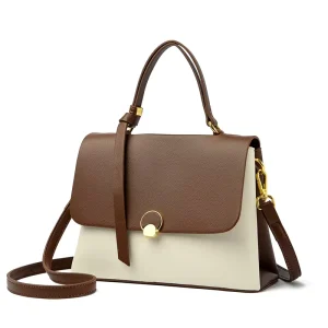 New Design Lock Fashion Purses Contrast Leather Hand Bags Ladies Shoulder Cross Body Handbags For Women