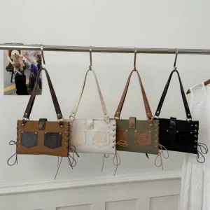 New Design PU Patchwork Single Strap Shoulder Bag Korean Style Casual Crossbody Womens Large Capacity Tote Handbag