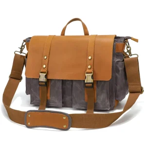 New Designer Messenger Bag Men Luxury Cowhide Leather Unisex Business Vintage Canvas Messenger Bags