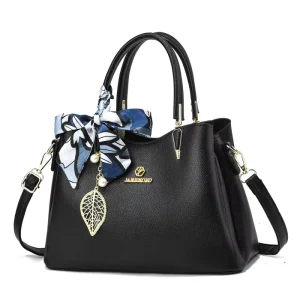 New Fashion Elegant Large Capacity Solid Color Handbag Tote Bag Crossbody Design Includes Pendant Scarf Bags For Women
