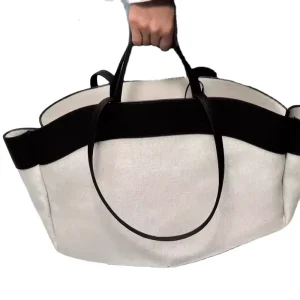 New Fashion Large Capacity Canvas Lady Tote Shoulder Bag 2-in-1 Set Handbags for Women Purses