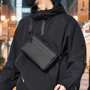 New Fashion Men’s Shoulder Bag Trendy Small Square Bag Business Portable Men Crossbody Bag for Outdoor Use