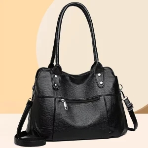 New Fashion Minimalist Versatile Women’s Large Casual Korean Commuting Crossbody Bag Single Shoulder Strap PU Material Zipper