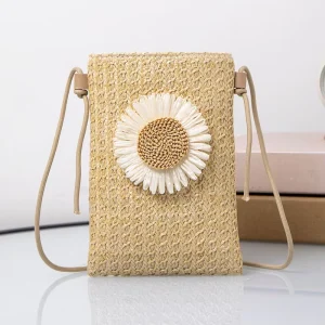 New Fashion Portable Straw Plaited Opened Handbag Women’s Shoulder Straw Crossbody Bag