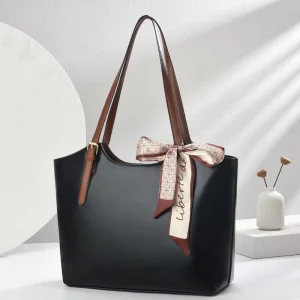 New Fashion Pu Leather Ladies Tote Bags Women Classic Luxury Lady Handbag with Zip Closure Lather Tote Purse